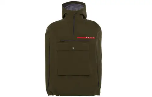 PRADA Jackets Women's Green Hooded Moderate Other