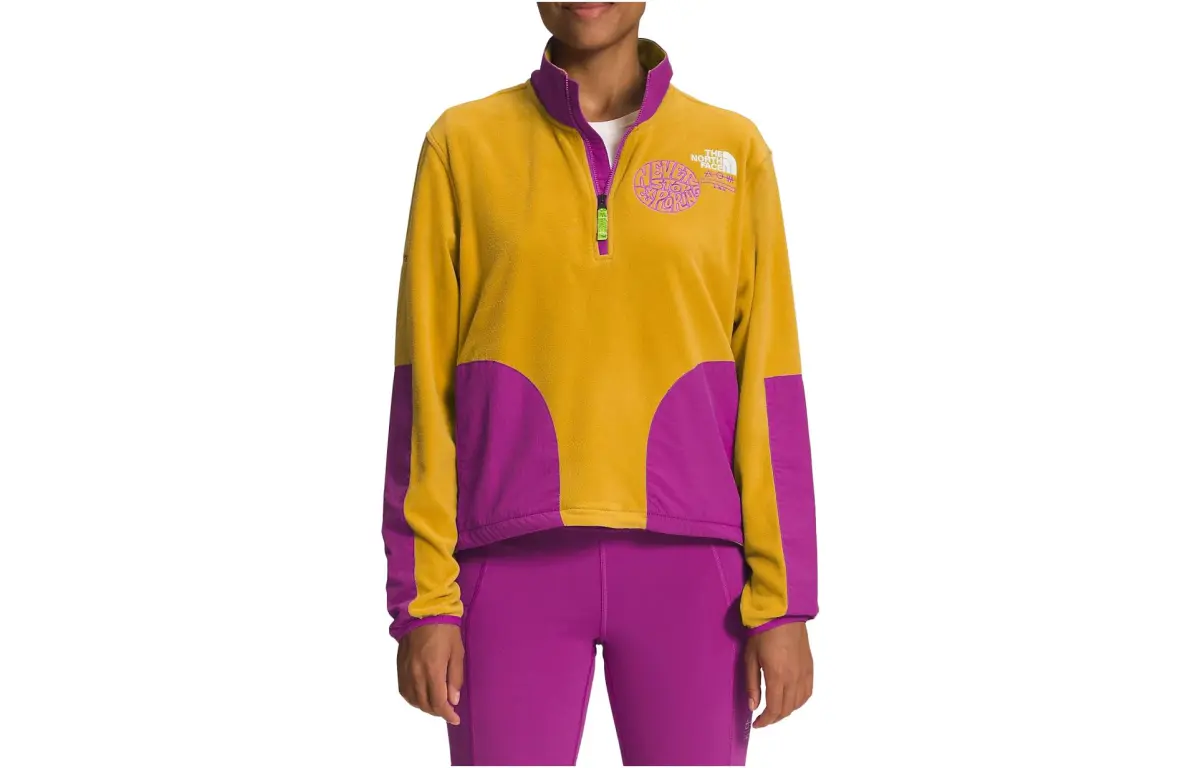THE NORTH FACE Sweatshirts Women's Yellow Purple Stand Collar Moderate Regular