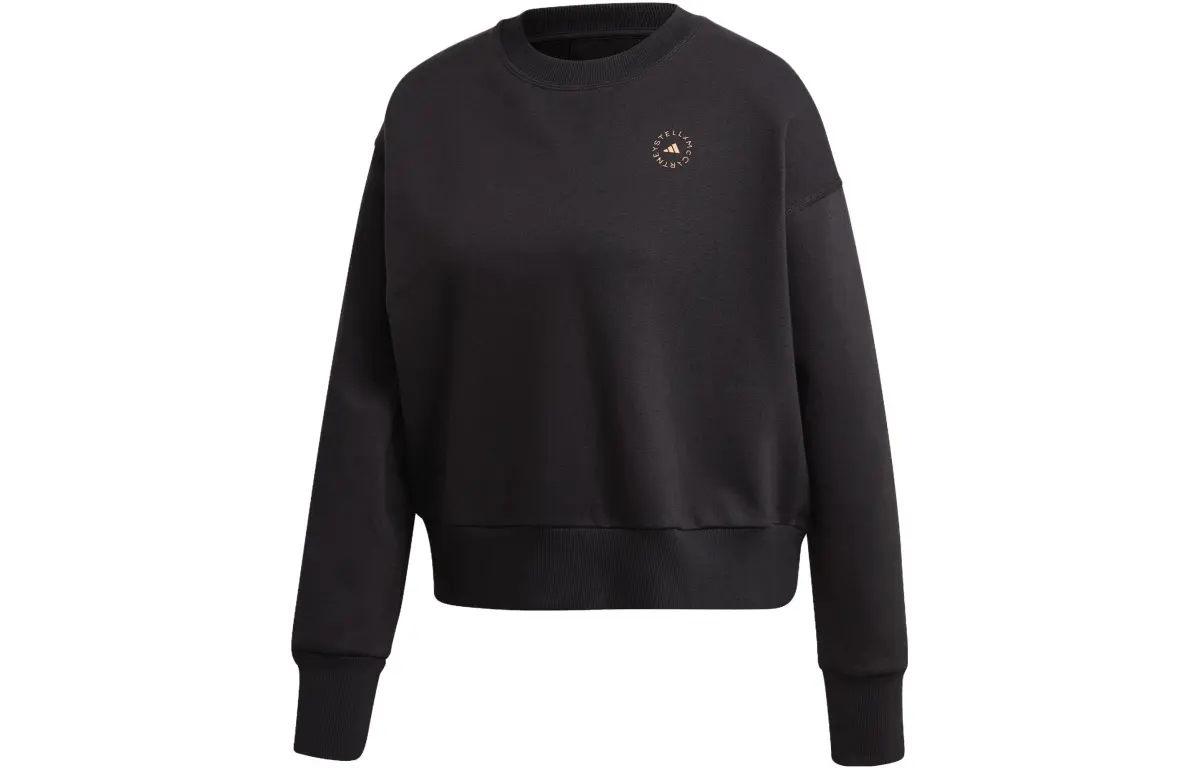 Adidas Sweatshirts Women's Black Crew Neck Moderate Straight Fit
