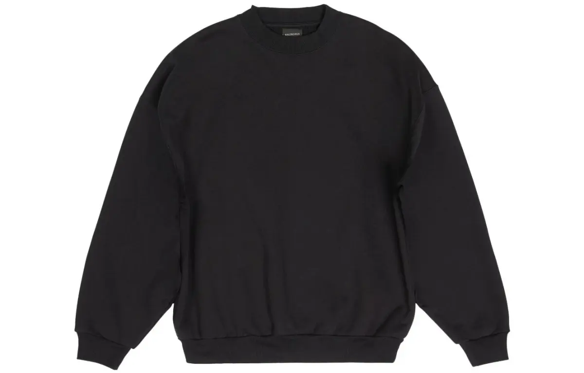 Balenciaga Sweatshirts Women's Black Crew Neck Moderate Regular