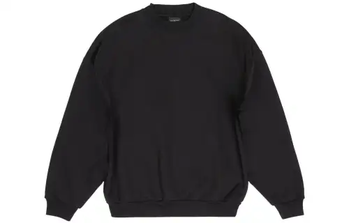Balenciaga Sweatshirts Women's Black Crew Neck Moderate Regular