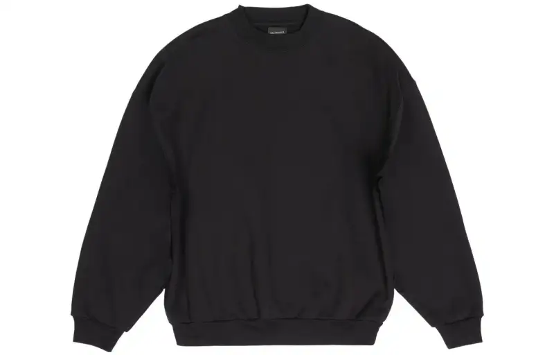 Balenciaga Sweatshirts Women's Black Crew Neck Moderate Regular