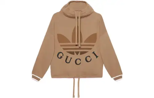 GUCCI X Adidas Cotton Jersey Sweatshirt Dark Beige