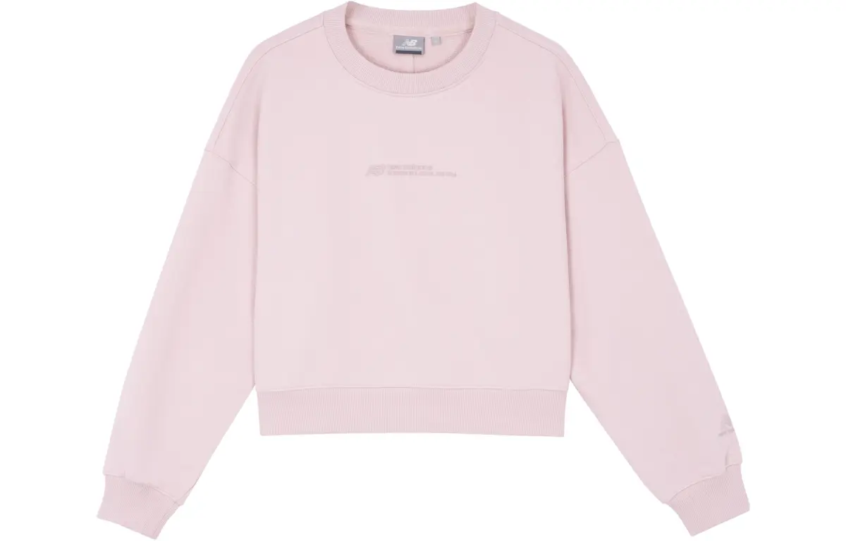 New Balance Sweatshirts Women's Pink Crew Neck Moderate Straight Fit
