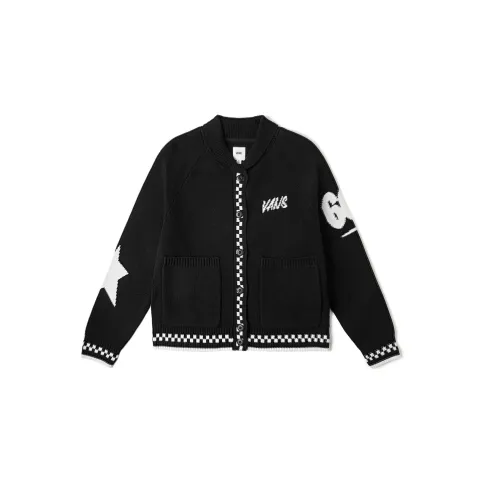 Vans Knitwear Women's Black Lapel Moderate Straight Fit