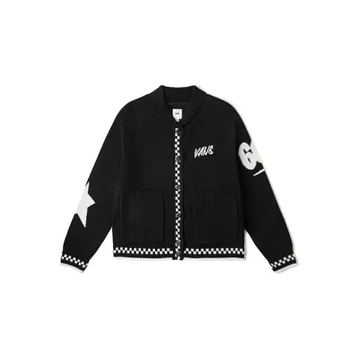 Vans Knitwear Women's Black Lapel Moderate Cardigan