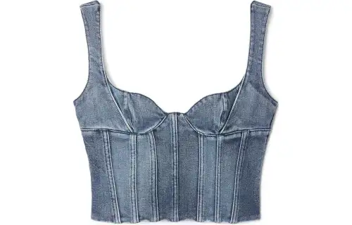 OFF-WHITE Bustier denim cropped top