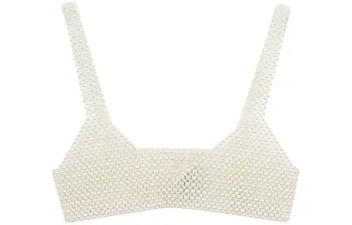 Golden Goose pearl-embellished bralette top