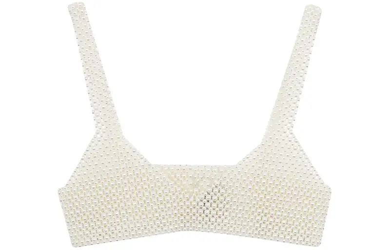 Golden Goose pearl-embellished bralette top