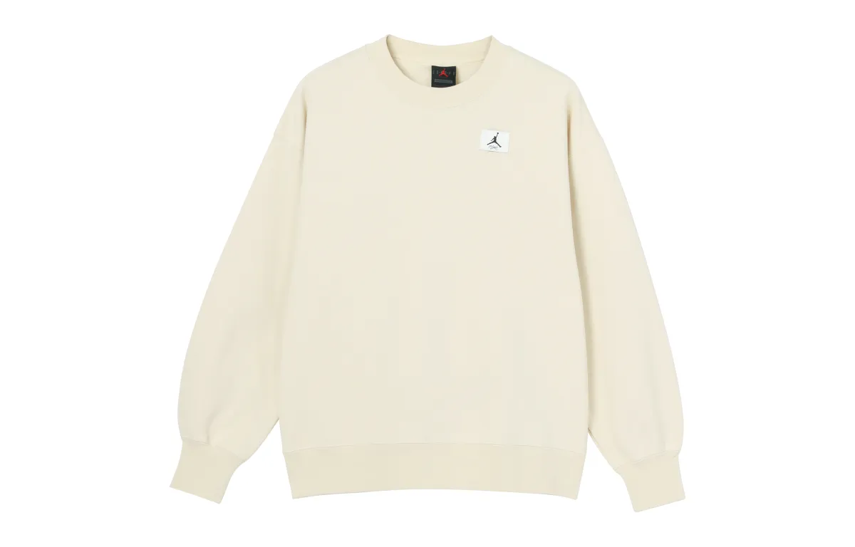 Jordan Flight Sweatshirts Women's Ecru Crew Neck Moderate Regular