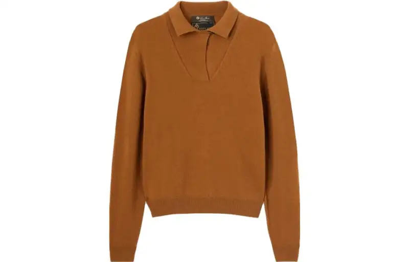 Loro Piana Merano Polo Shirt Polo Shirt Women's Dark Brown
