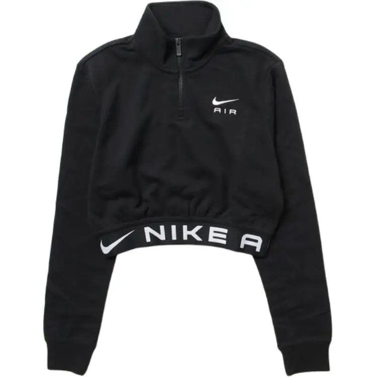 Nike Sweatshirts Women's Black Half-Turtleneck Moderate Regular