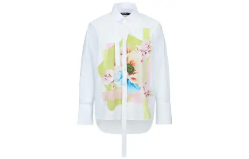EVISU Shirts Women's White Lapel Moderate Shirt