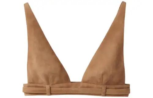 MIU MIU Suede Top Strapless Top Women's Maple Brown