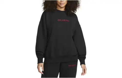 Jordan Sweatshirts Women's Black Crew Neck Moderate Regular