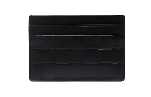 Bottega Veneta Woven Leather Card Holder Card Holder Men's Black