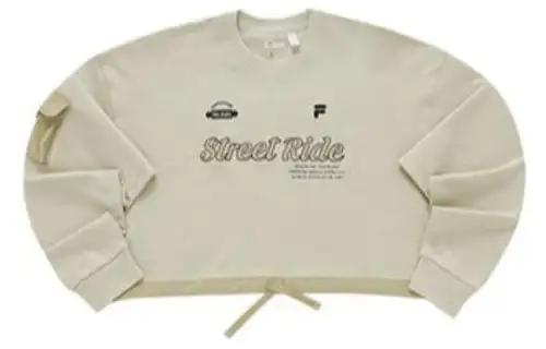 FILA FUSION Sweatshirts Women's Light Khaki Crew Neck Moderate Regular