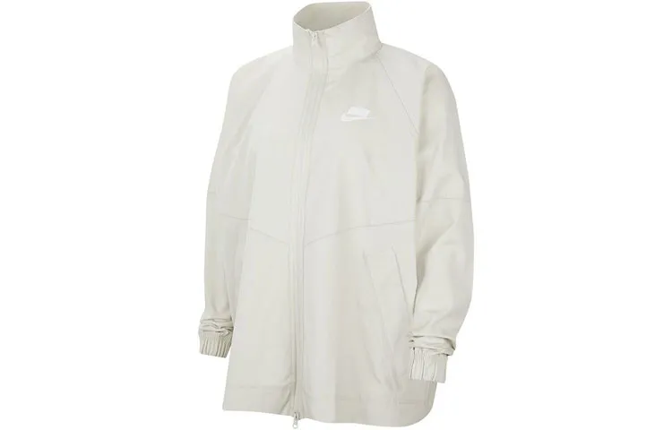 Nike Jackets Women's Light Gray Stand Collar Moderate Other