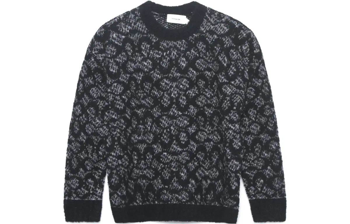 COACH Sweatshirts Women's Black Crew Neck Moderate Straight Fit