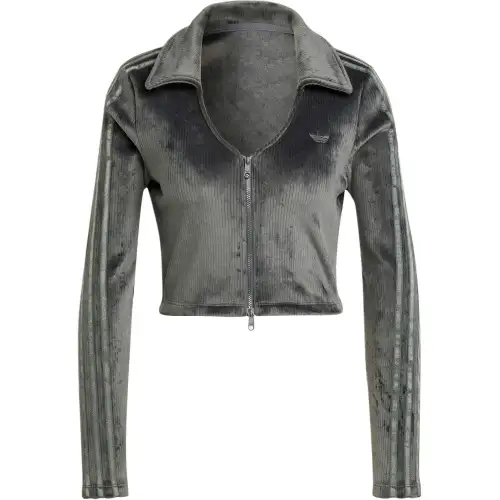 Adidas Originals ribbed-velour zip-up sweatshirt