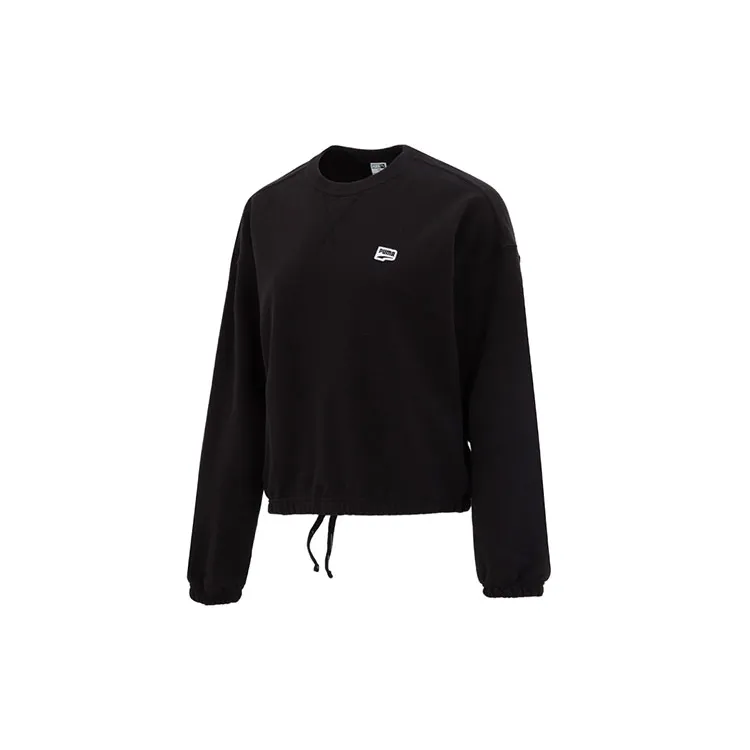 PUMA Sweatshirts Women's Black Crew Neck Moderate Regular