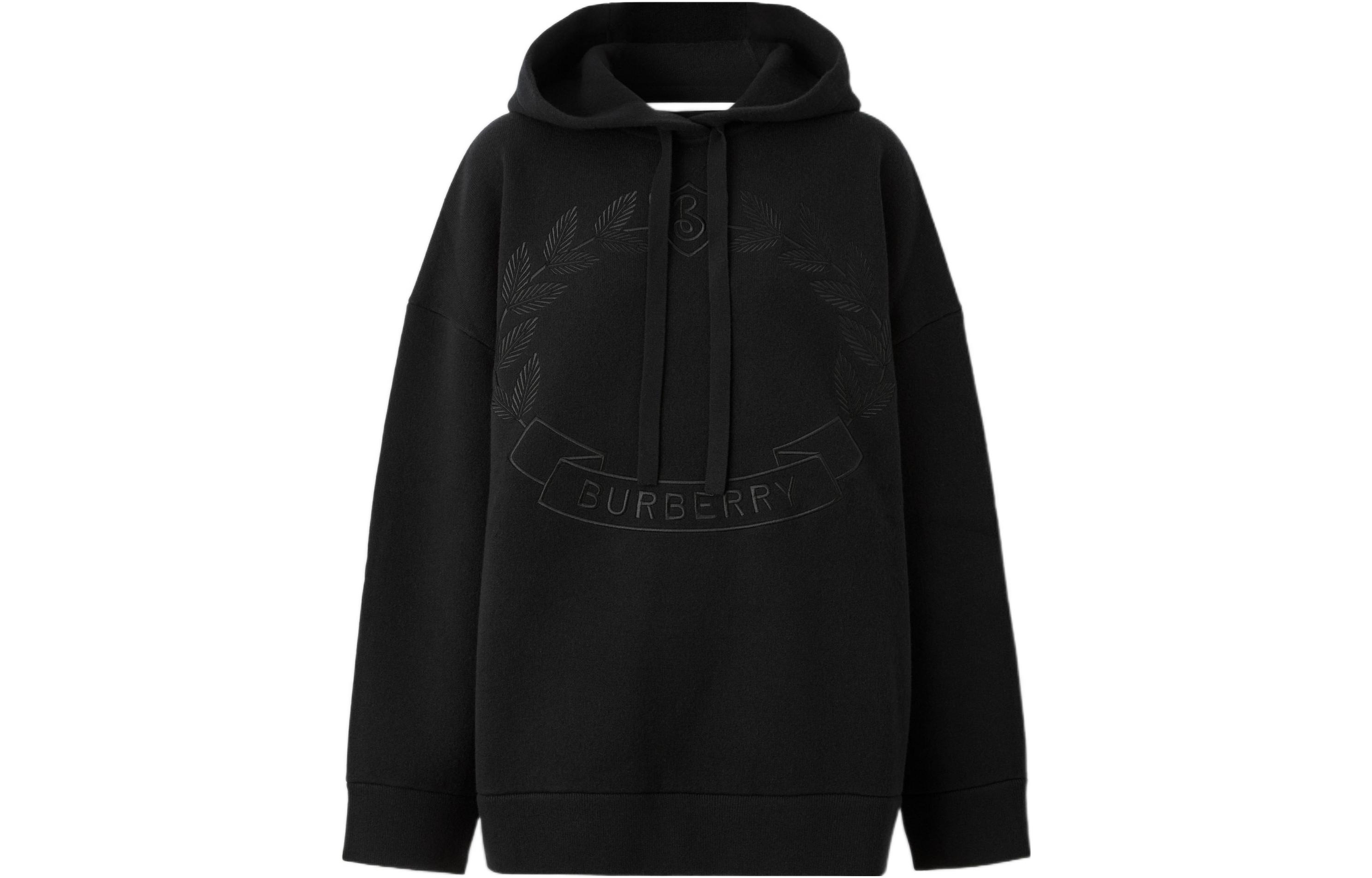 Женское худи Burberry Оak Leaf Hoodie (черное)