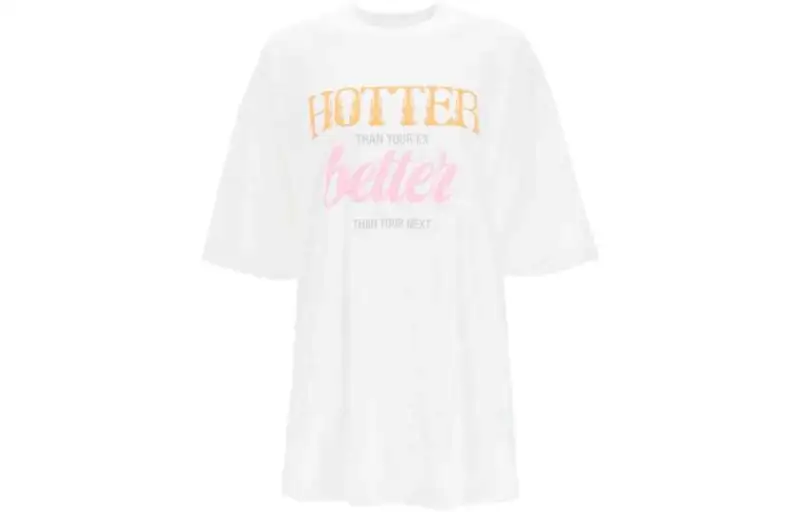Vetements T Shirts Women's White Crew Neck Moderate Straight Fit