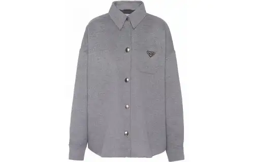 PRADA Jackets Women's Gray Lapel Moderate Other