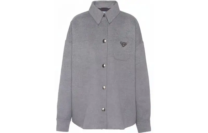 PRADA Jackets Women's Gray Lapel Moderate Other
