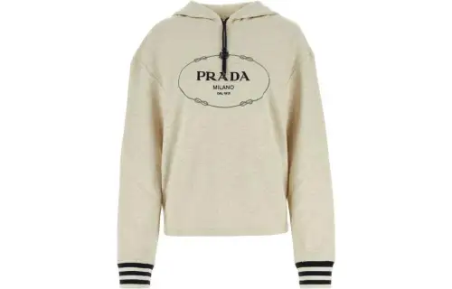 PRADA Sweatshirts Women's Ecru Hooded Moderate Other