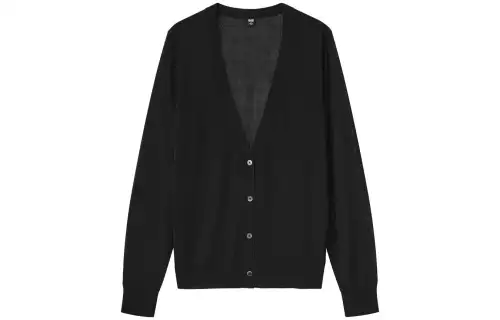 UNIQLO Knitwear Women's Black V Neck Moderate Cardigan