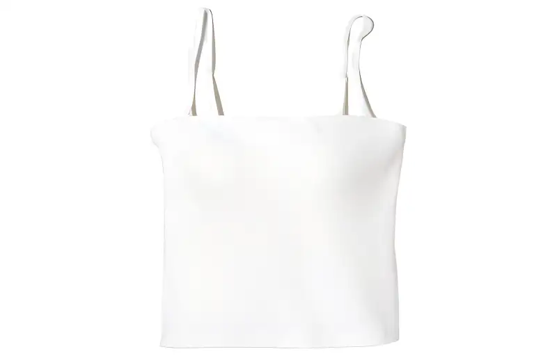 UNIQLO Camisoles Women's White Square Collar Moderate Straight Fit