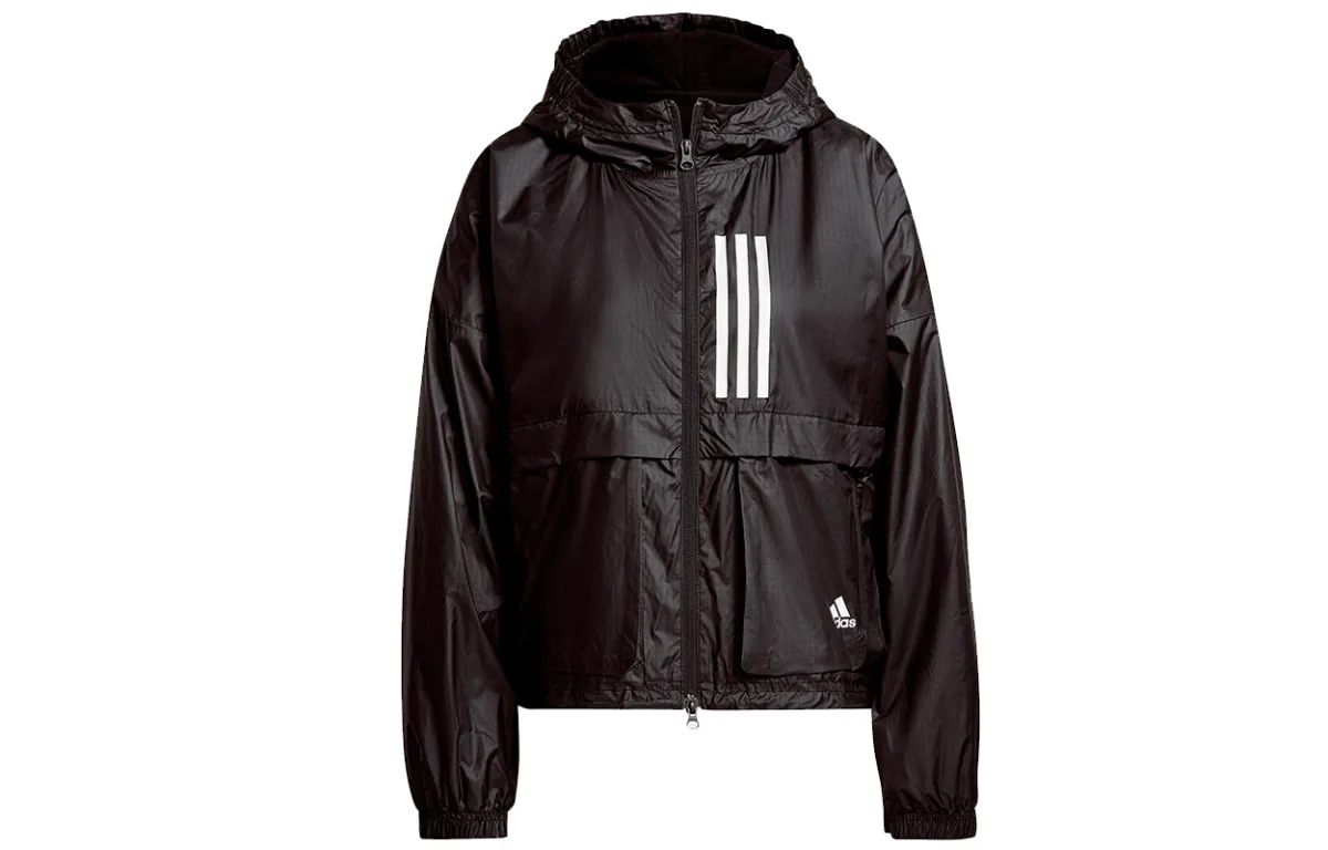 Adidas Jackets Women's Black Hooded Moderate Other