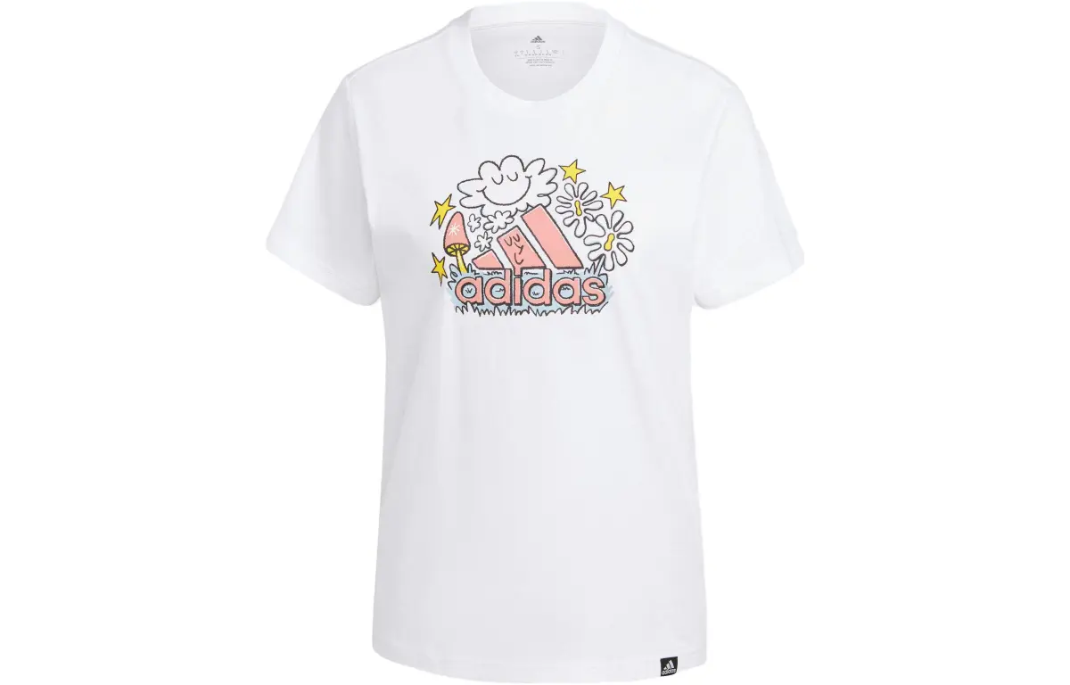 adidas Women's Doodle Graphic Tee White