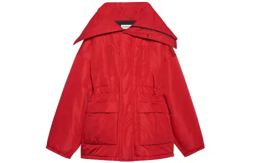 Balenciaga Women'ss Cb Oversize Fit Parka Red
