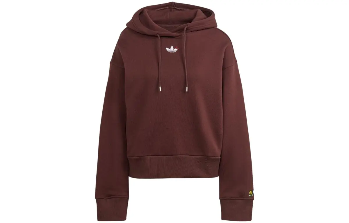 Adidas Originals Sweatshirts Women's Brown Hooded Moderate Regular