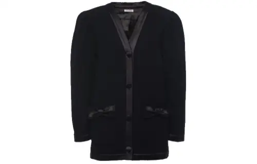 MIU MIU Jackets Women's Black V Neck Moderate Other