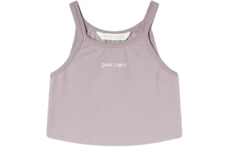 Palm Angels logo-print cropped tank top