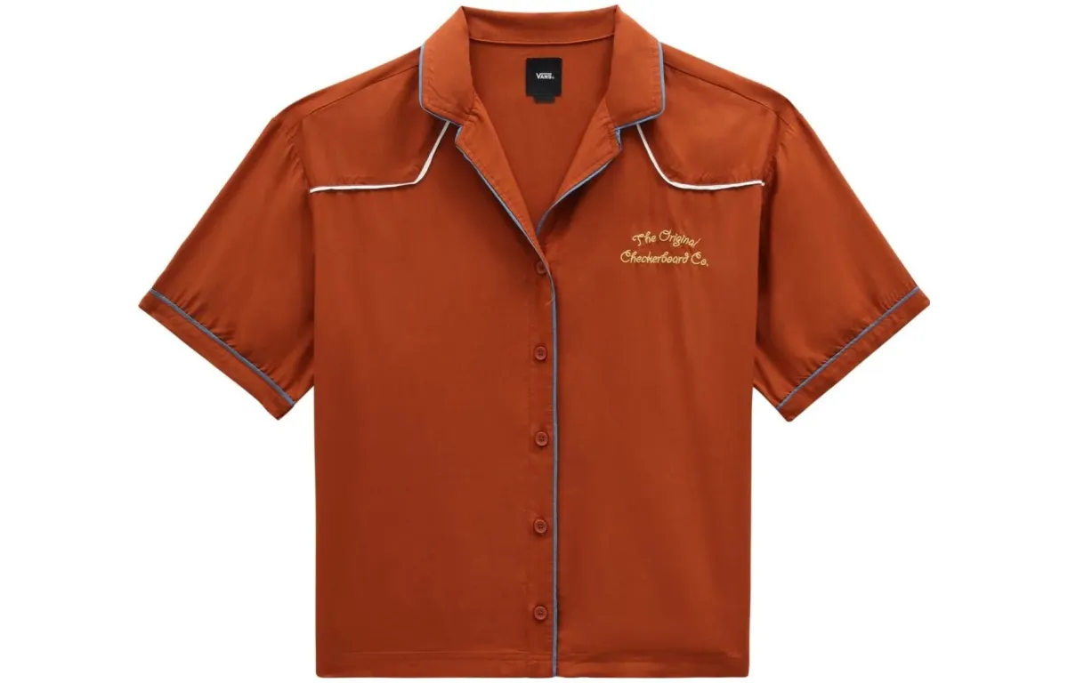 Vans Dusk Downer Shirts Women's Brown Lapel Moderate Shirt