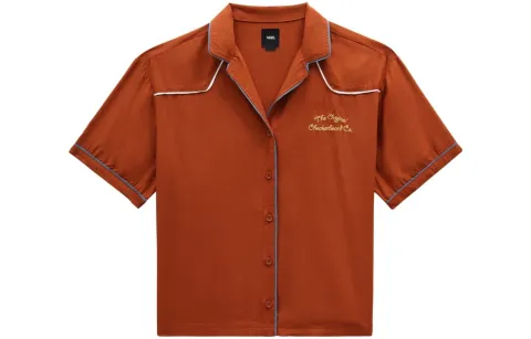 Vans Dusk Downer Shirts Women's Brown Lapel Moderate Shirt