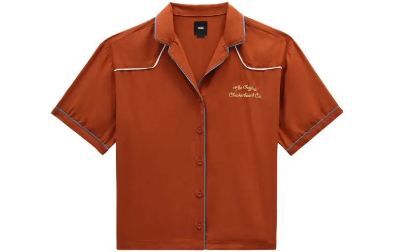 Vans Dusk Downer Shirts Women's Brown Lapel Moderate Shirt
