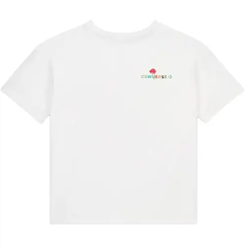 Converse Drop Shoulder Sleeve T Shirt Women's White