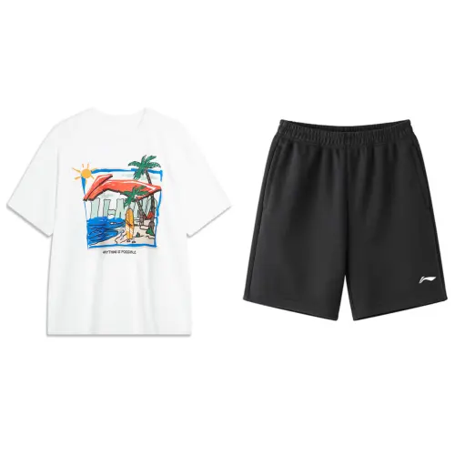 Li Ning Casual Sportswear Men's Crew Neck Moderate