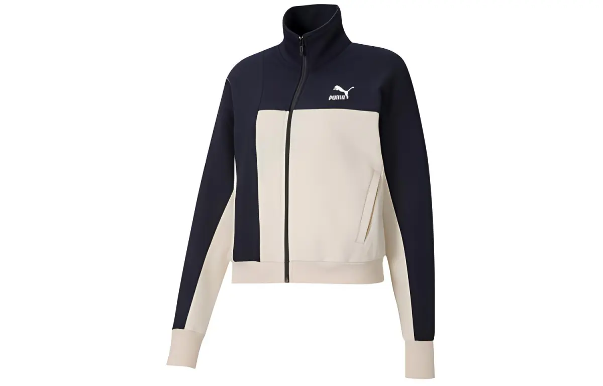 PUMA Jackets Women's Tweed Blue Stand Collar Moderate Workwear