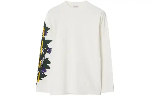 Burberry SS24 Drop Shoulder Sleeve T Shirt Women's Salt Crystal