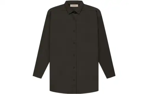 Fear Of God Essentials Shirts Women's Gray Black Lapel Moderate Shirt