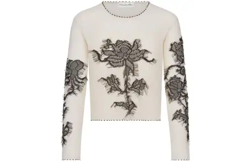DIOR Knitwear Women's Beige Crew Neck Moderate Other