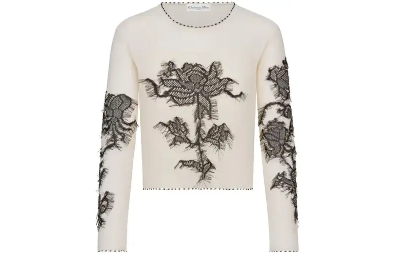 DIOR Knitwear Women's Beige Crew Neck Moderate Other