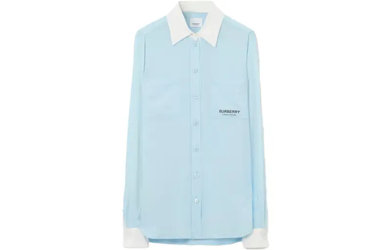 Burberry Shirts Women's Blue Pointed Collar Moderate Other