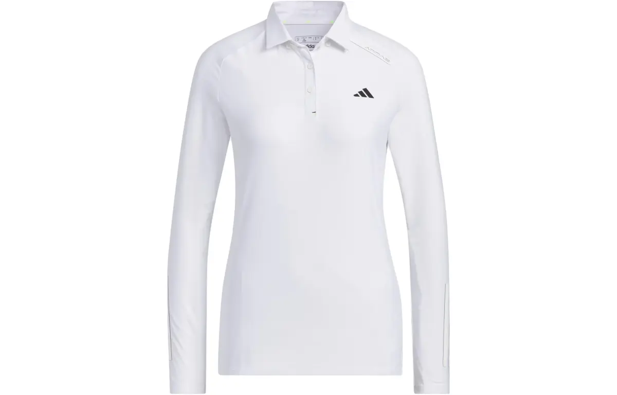 Adidas Polo Shirts Women's White Polo Collar Moderate Straight Fit